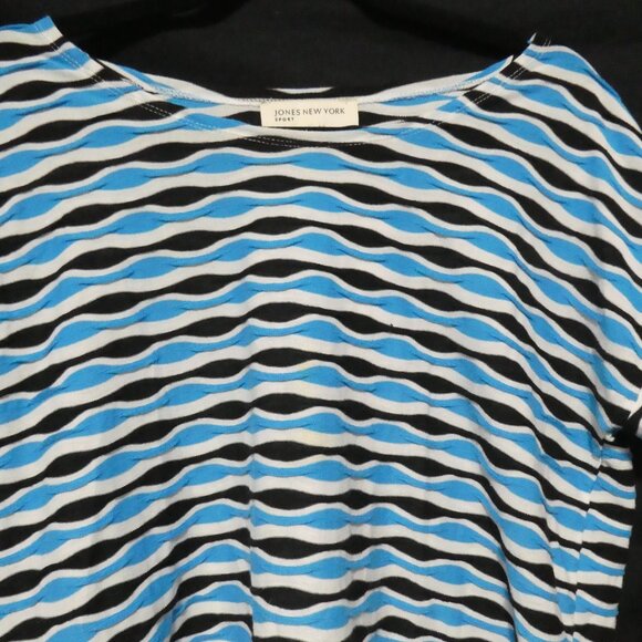 JONES NEW YORK SPORT | medium | Blue - White - Black | Short Sleeve Shirt - Picture 4 of 16